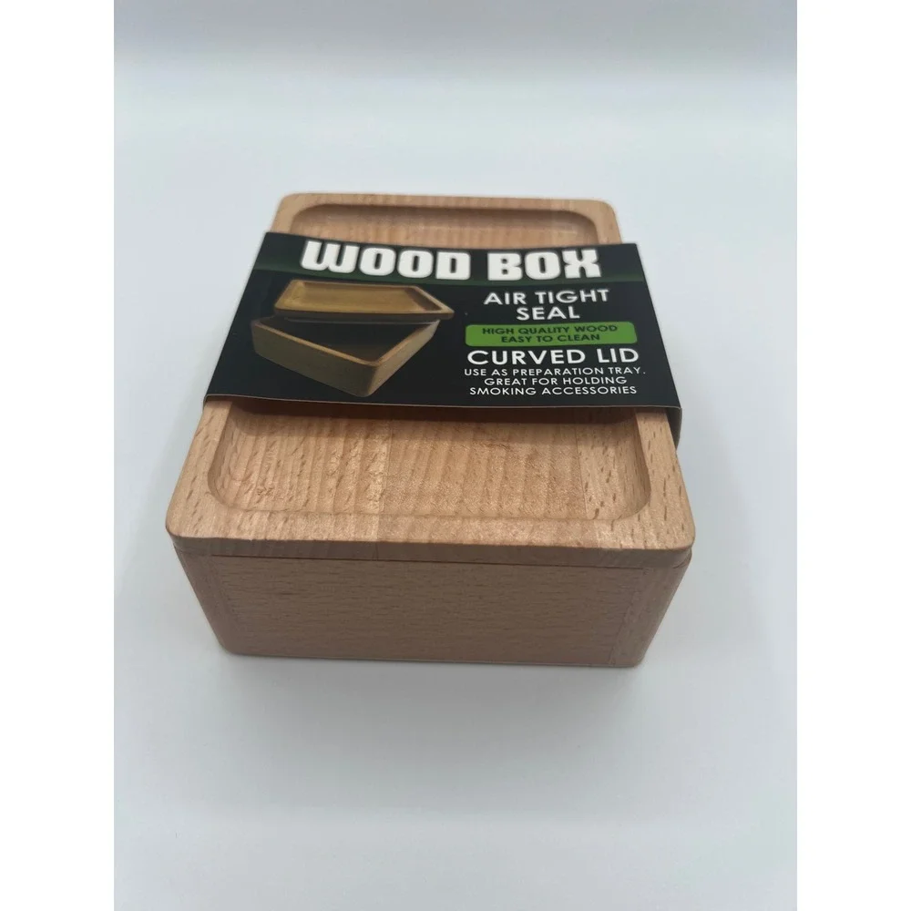 SmokeZilla Wood Box Airtight Seal Curved Lid Preparation Tray Natural Wood 25100
